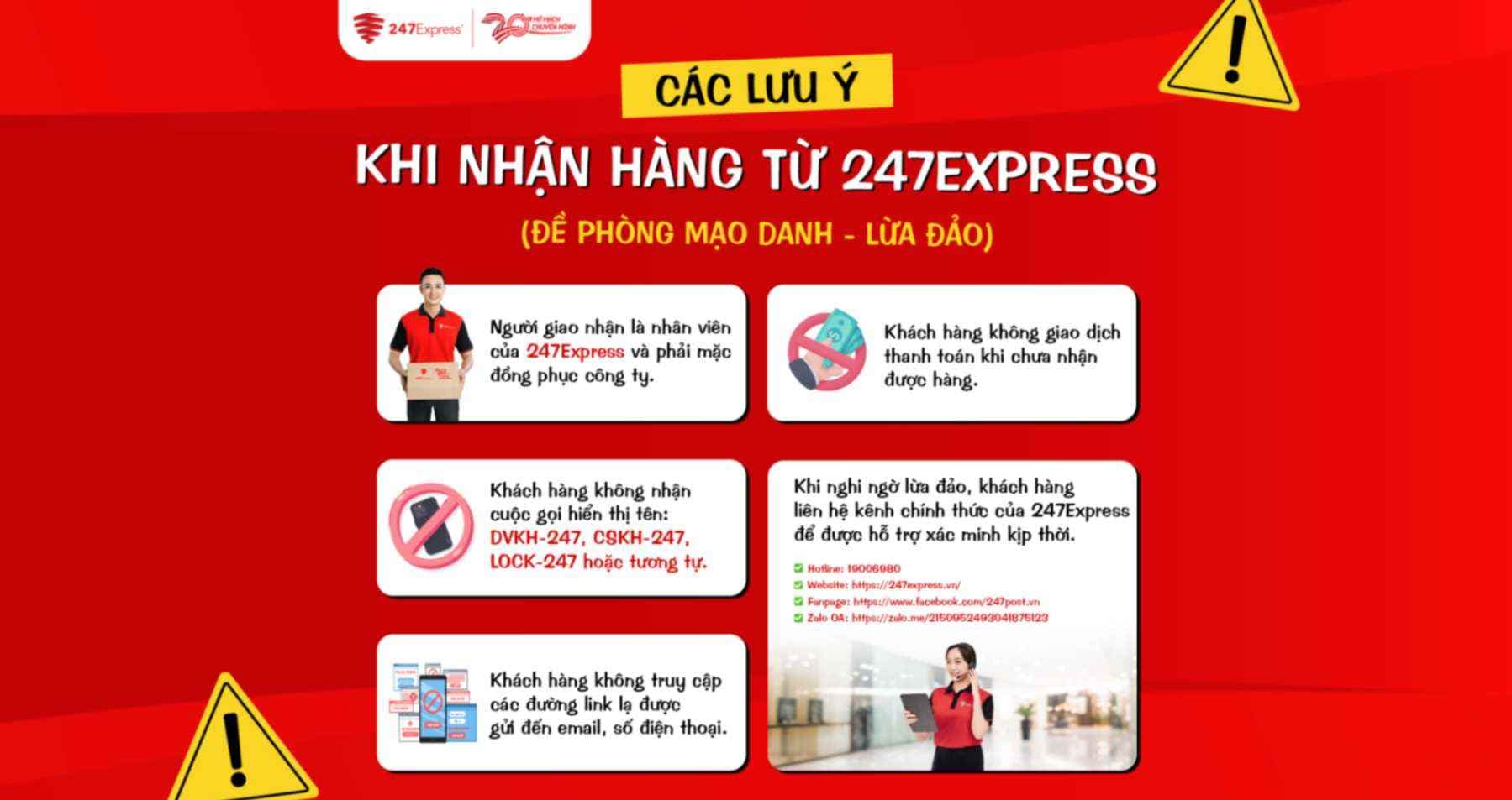 Các lưu ý khi nhận hàng từ 247Express ( Đề phòng mạo danh, lừa đảo)