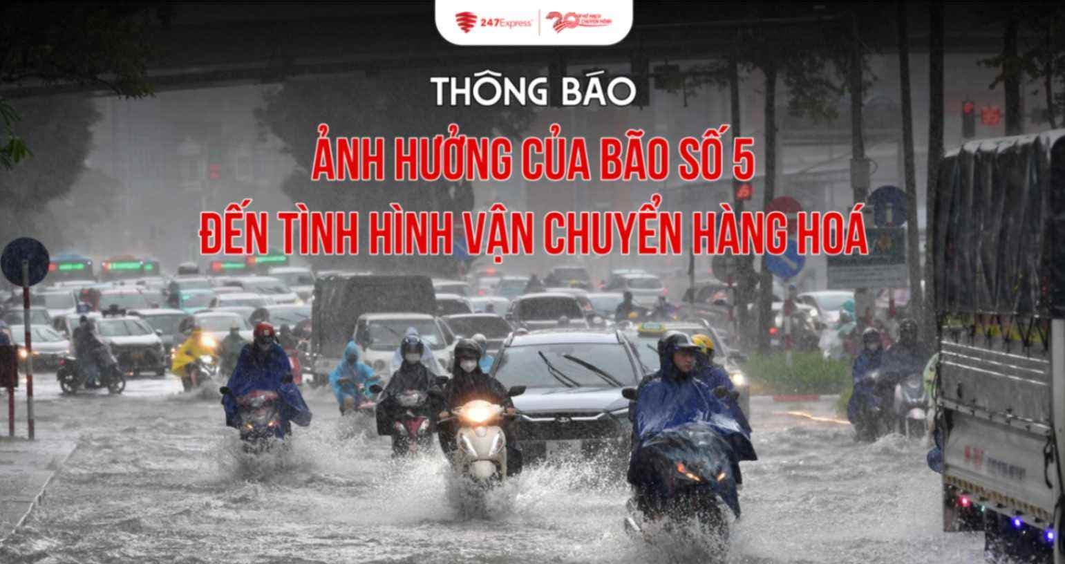 Thông báo: Ảnh hưởng của bão số 5 đến tình hình vận hành